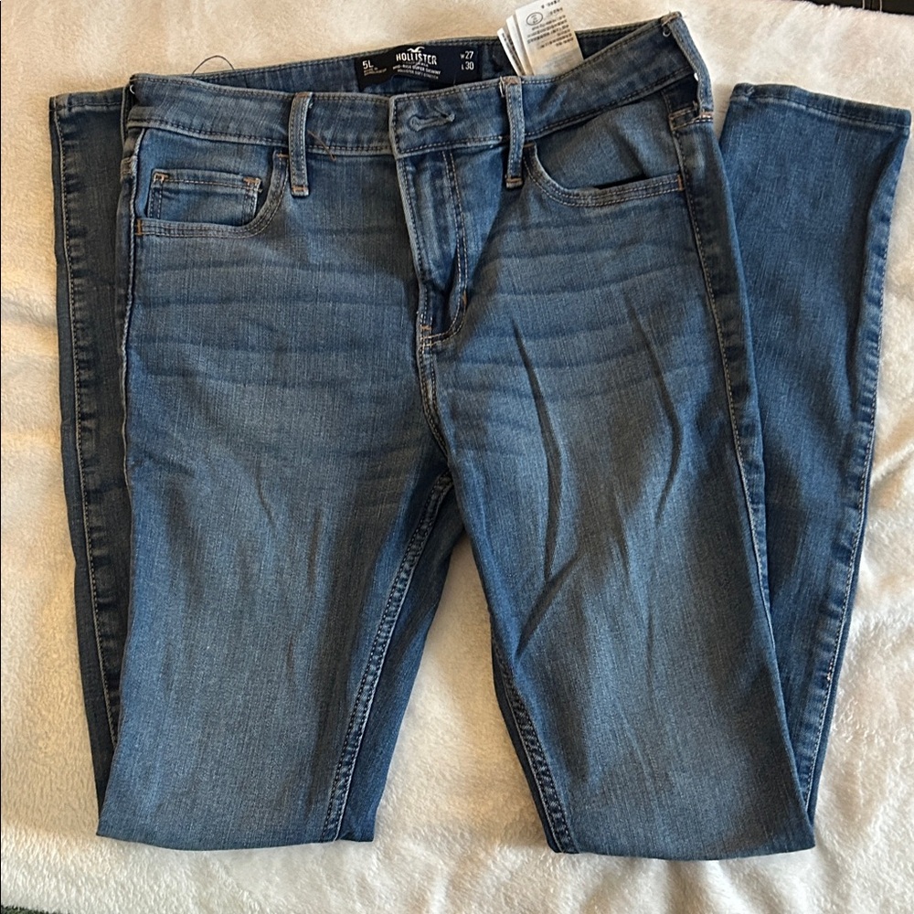 Hollister Mid-Rise Super Skinny Jeans - Blue